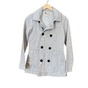 Billabong gray fleece double-breasted jacket Womens size M